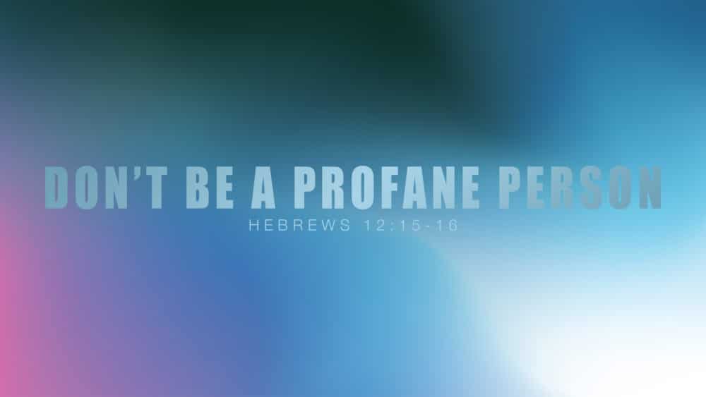 Don\'t Be a Profane Person